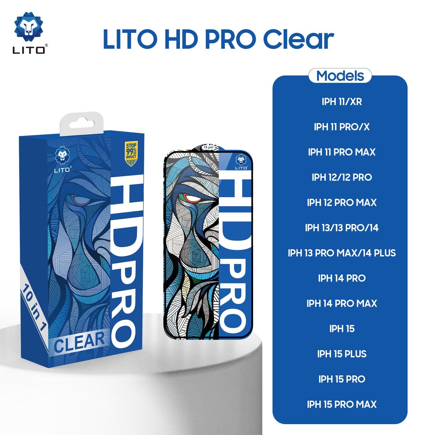 LITO HD PRO Clear Tempered Glass for iPhone