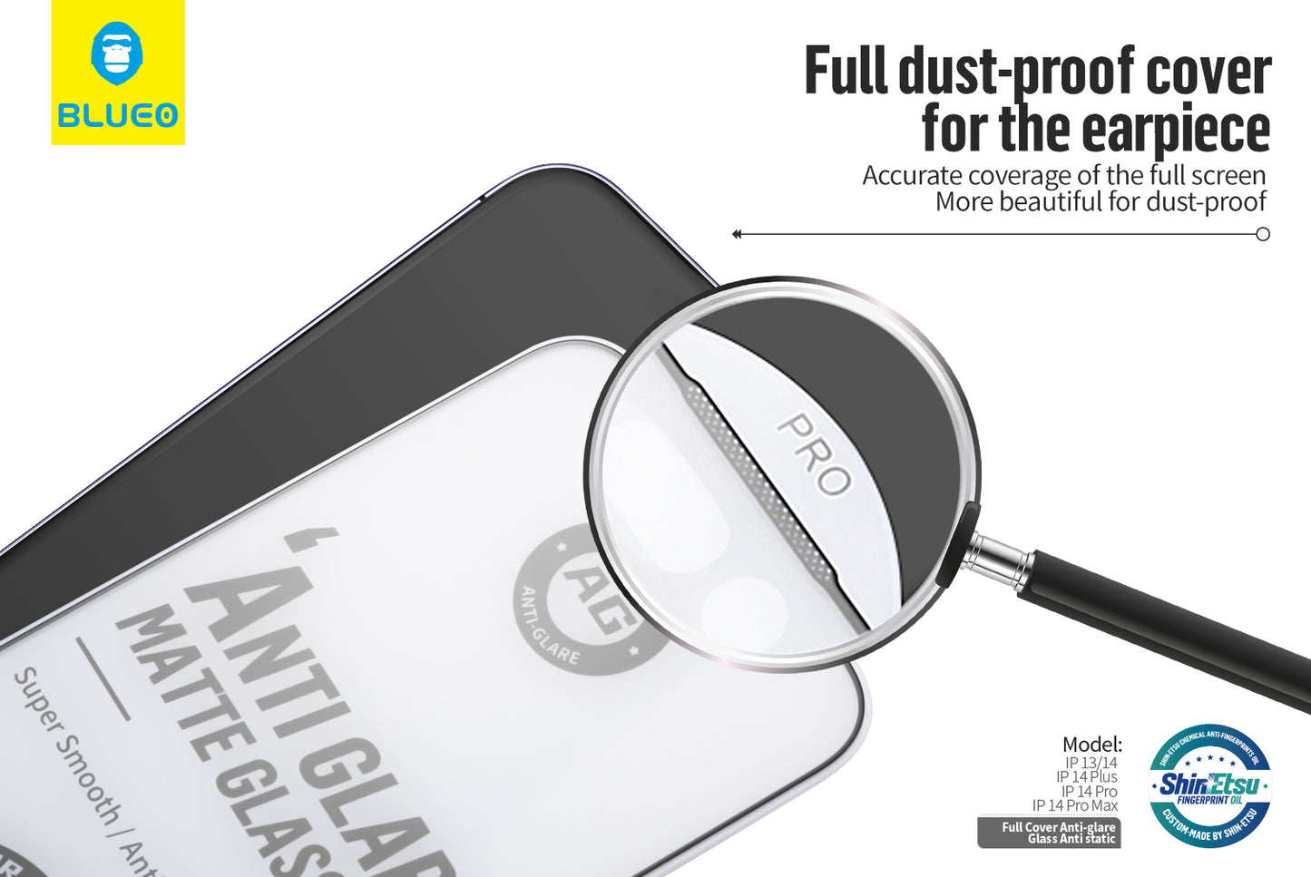 BLUEO Anti-Glare Matte Tempered Glass for iPhone
