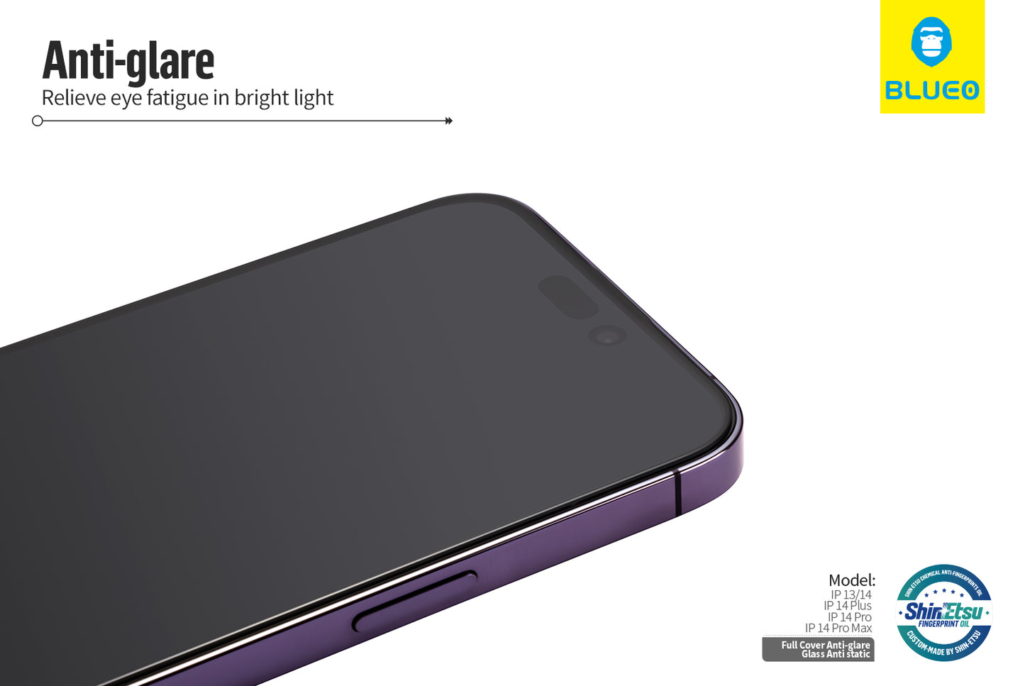 BLUEO Anti-Glare Matte Tempered Glass for iPhone