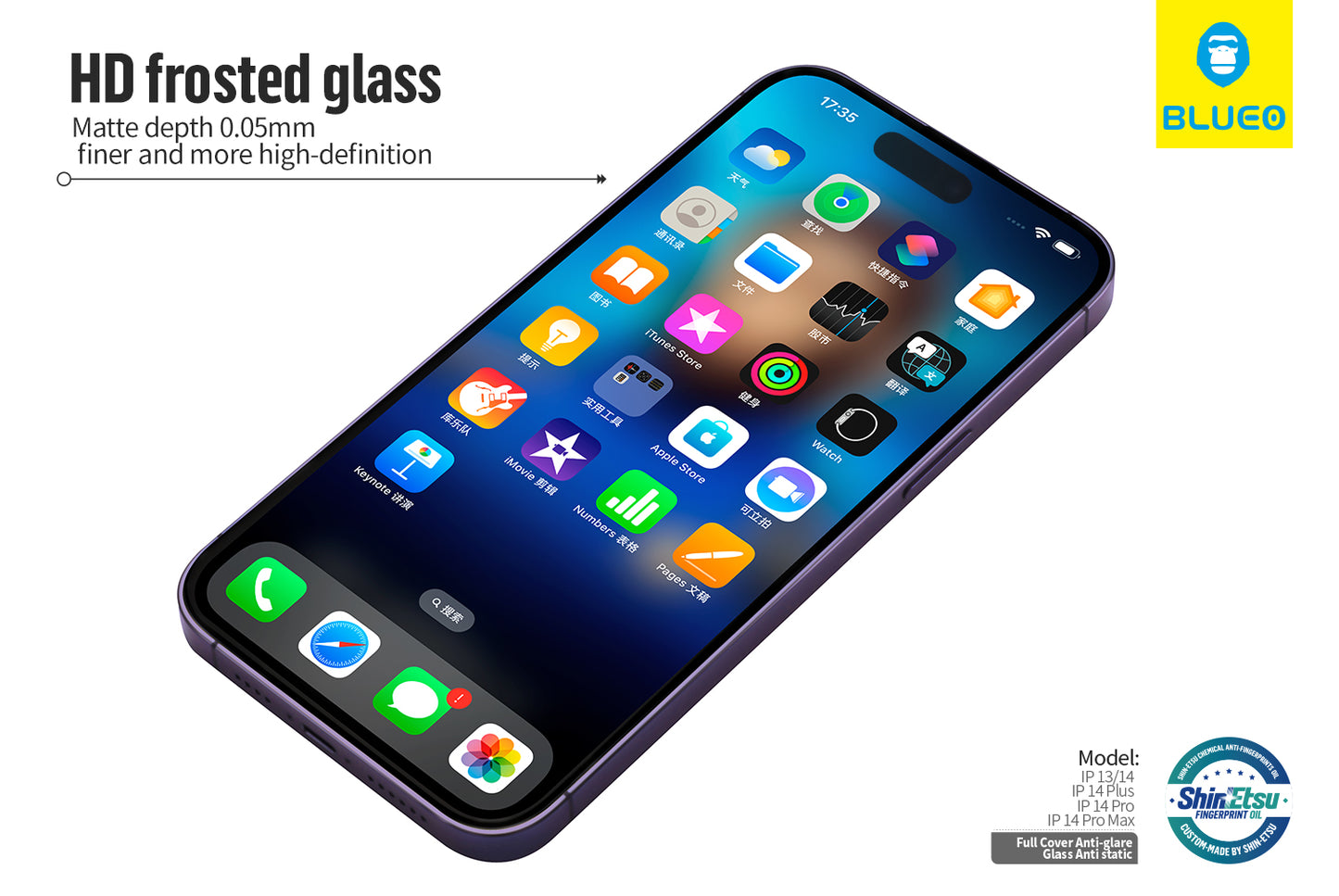 BLUEO Anti-Glare Matte Tempered Glass for iPhone