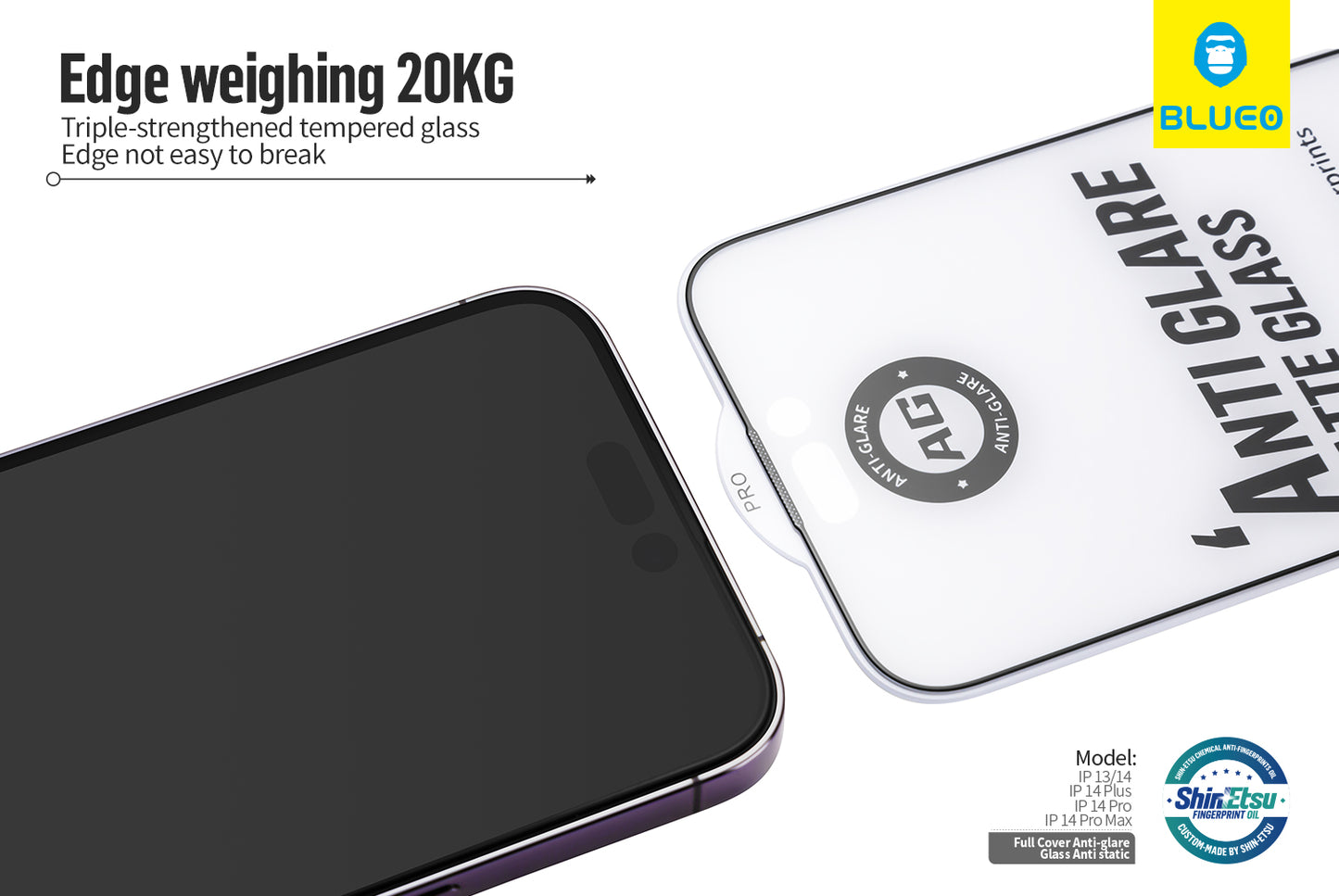 BLUEO Anti-Glare Matte Tempered Glass for iPhone