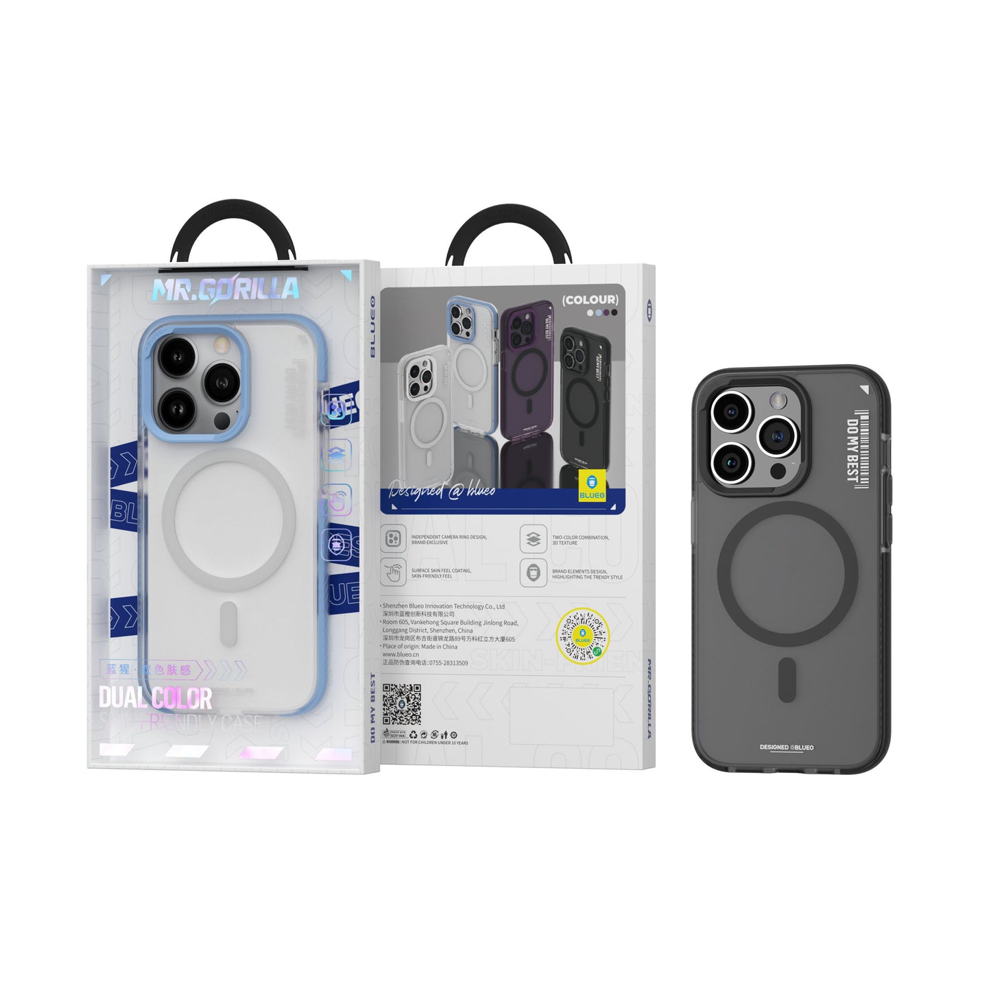 BlueO Dual Color Skin friendly Phone case With Magnetic