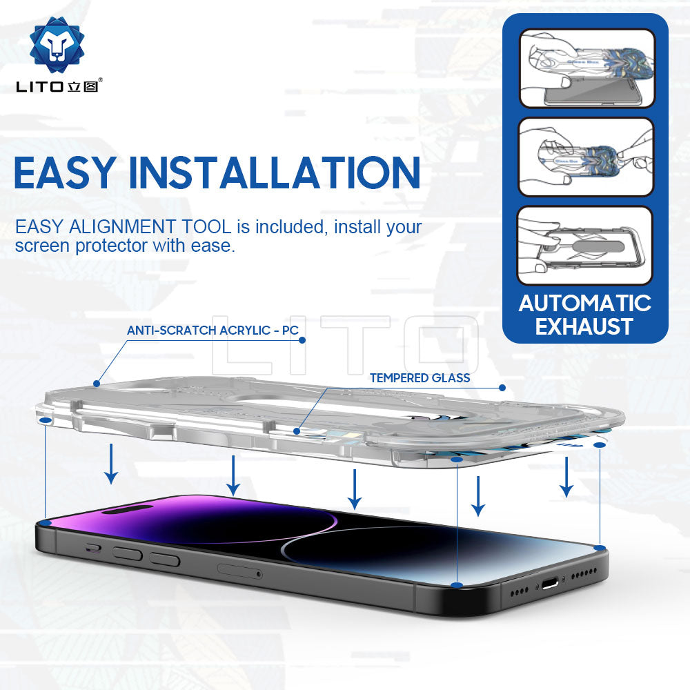 Lito Magic Box D+ Tools Matte Full Glass Screen Protector For iPhone