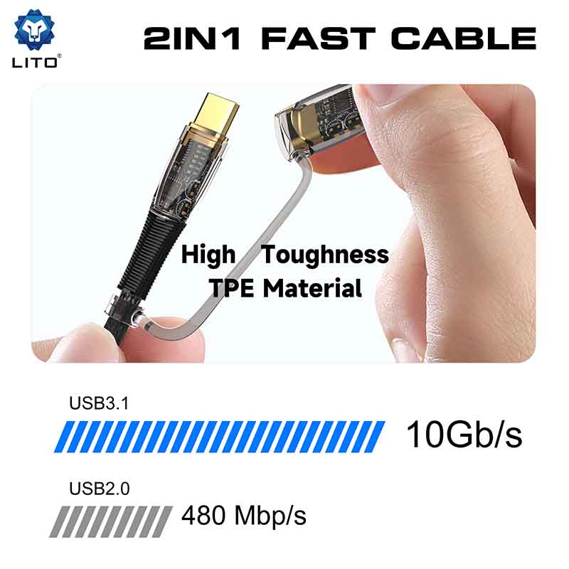LITO 2 IN 1 C-Lightning & Type C 1.2M