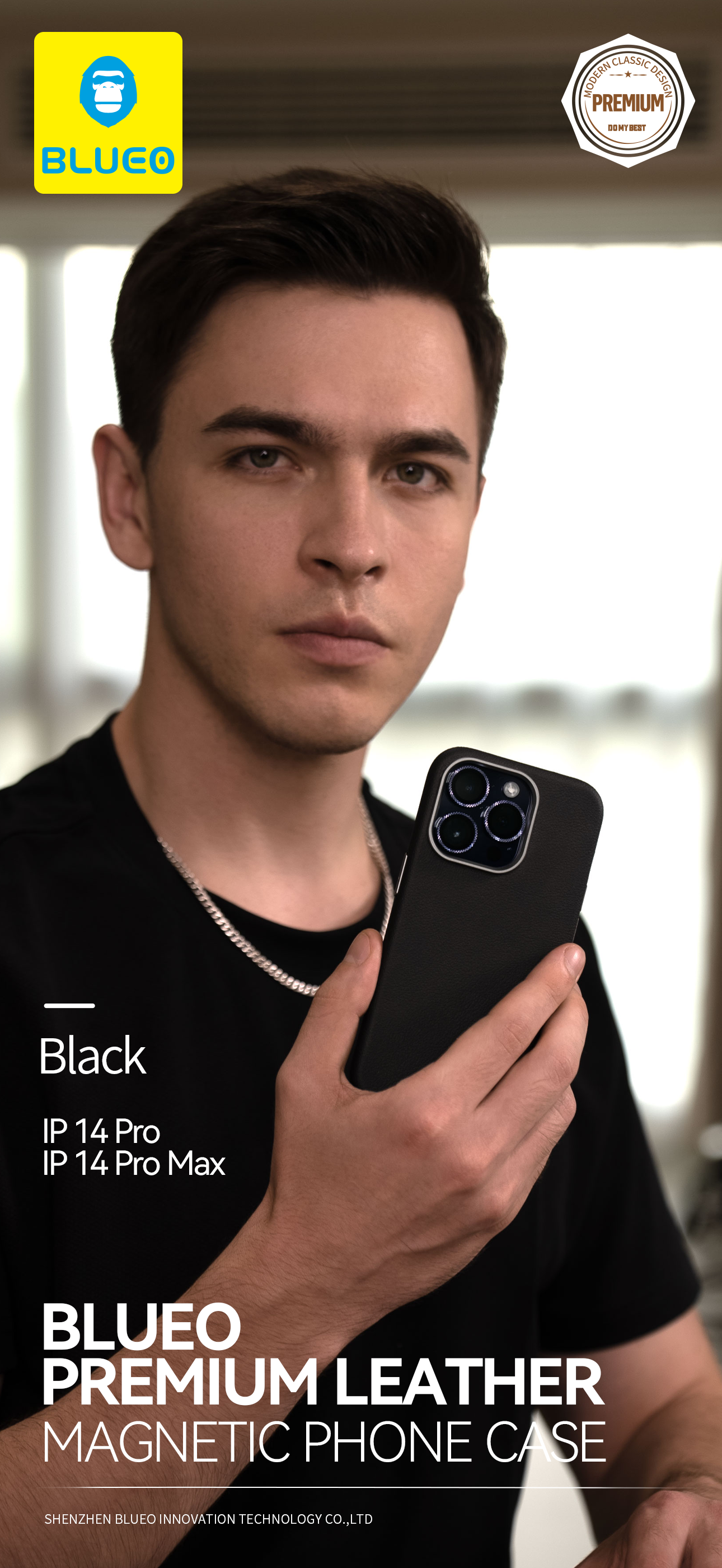 BlueO Premium Leather Phone Case with Magnetic for iPhone