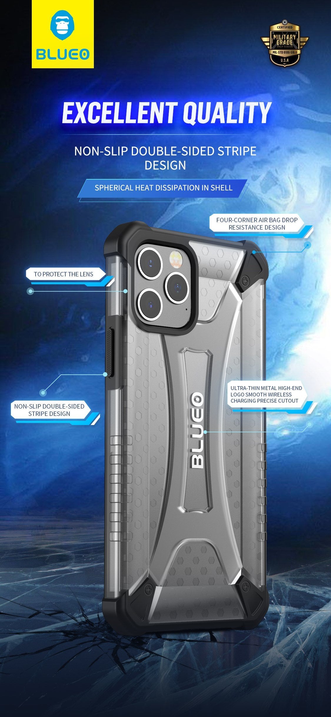 Blueo Armor Drop Resistance Iphone Case