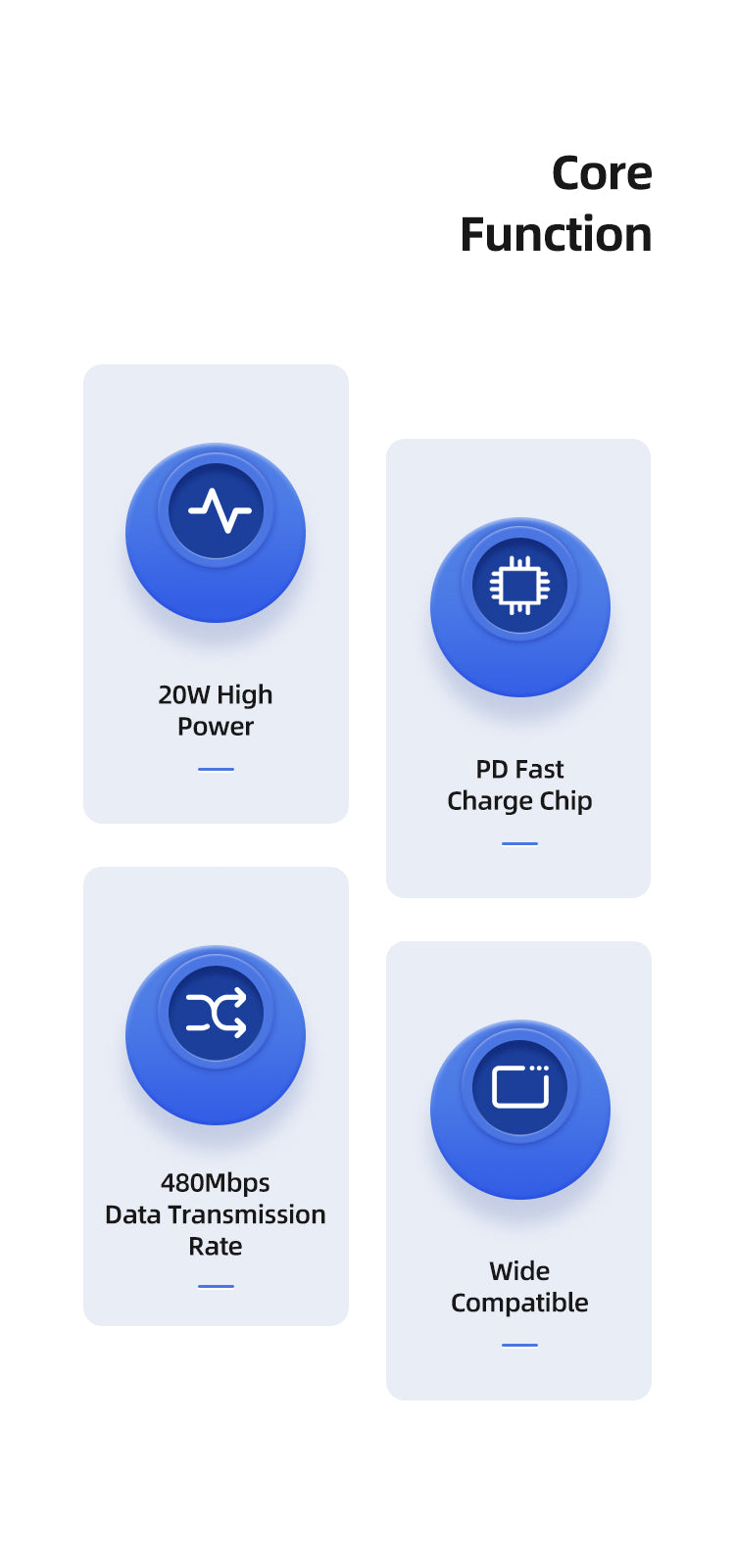 USAMS US-SJ522 U71 Type-C to Lightning 20W PD Fast Charging & Data Cable (2M)