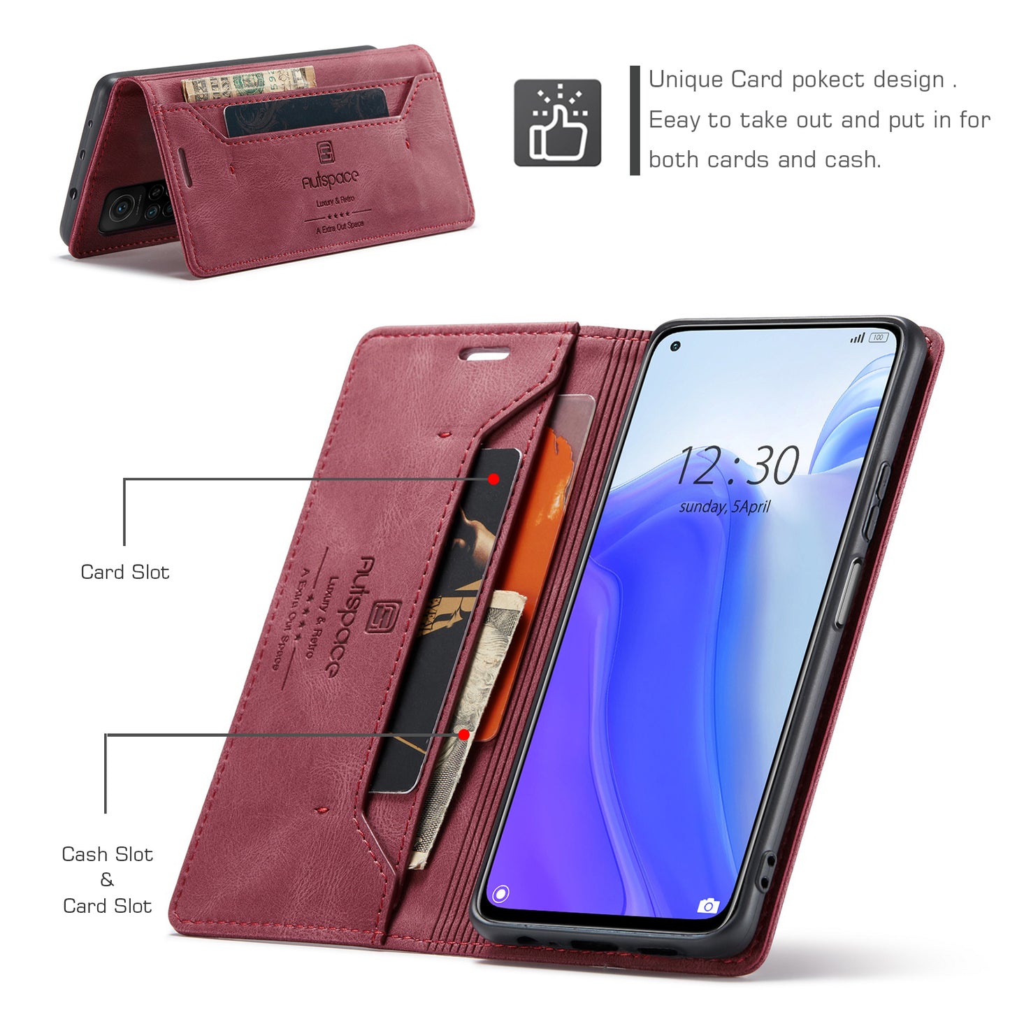 AutoSpace Wallet Leather Case for Xiaomi/Redmi
