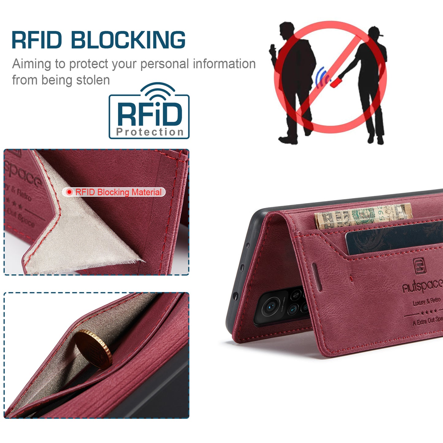 AutoSpace Wallet Leather Case for Xiaomi/Redmi