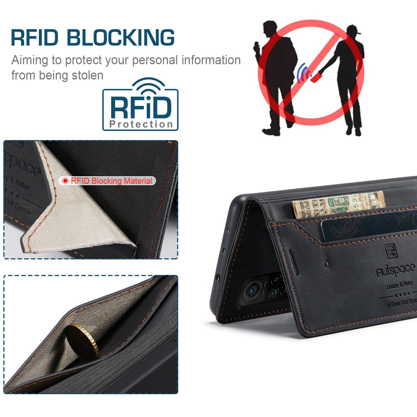 AutoSpace Wallet Leather Case for Xiaomi/Redmi