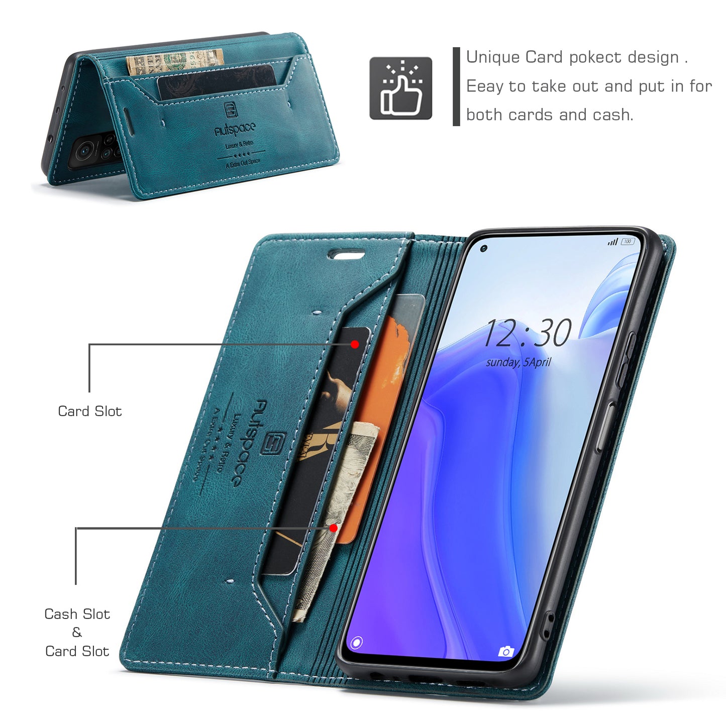 AutoSpace Wallet Leather Case for Xiaomi/Redmi