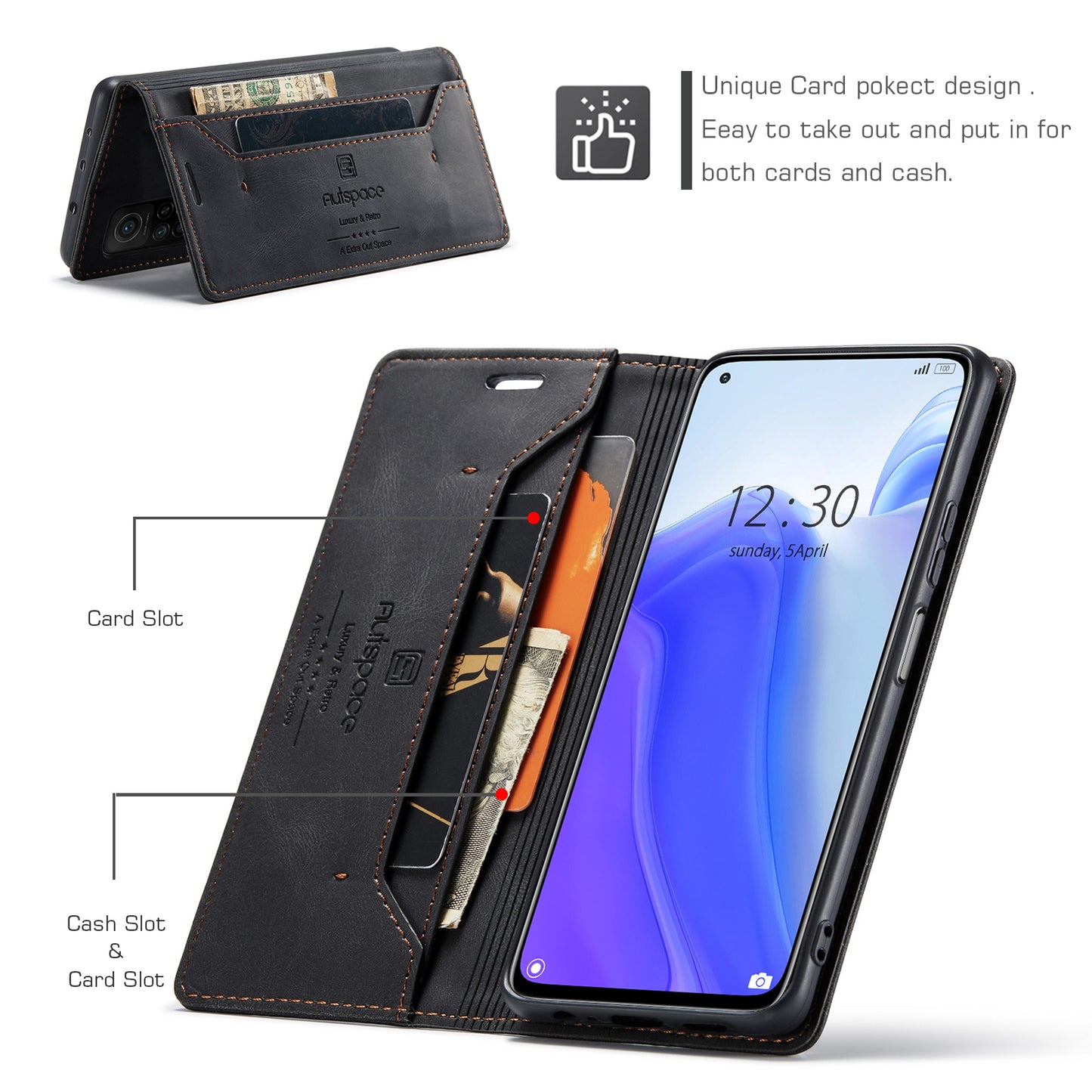 AutoSpace Wallet Leather Case for Xiaomi/Redmi