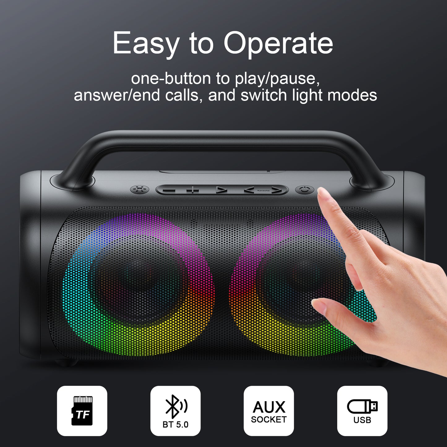 JOYROOM JR-MW02 40W Bluetooth Wireless Speaker with RGB lights