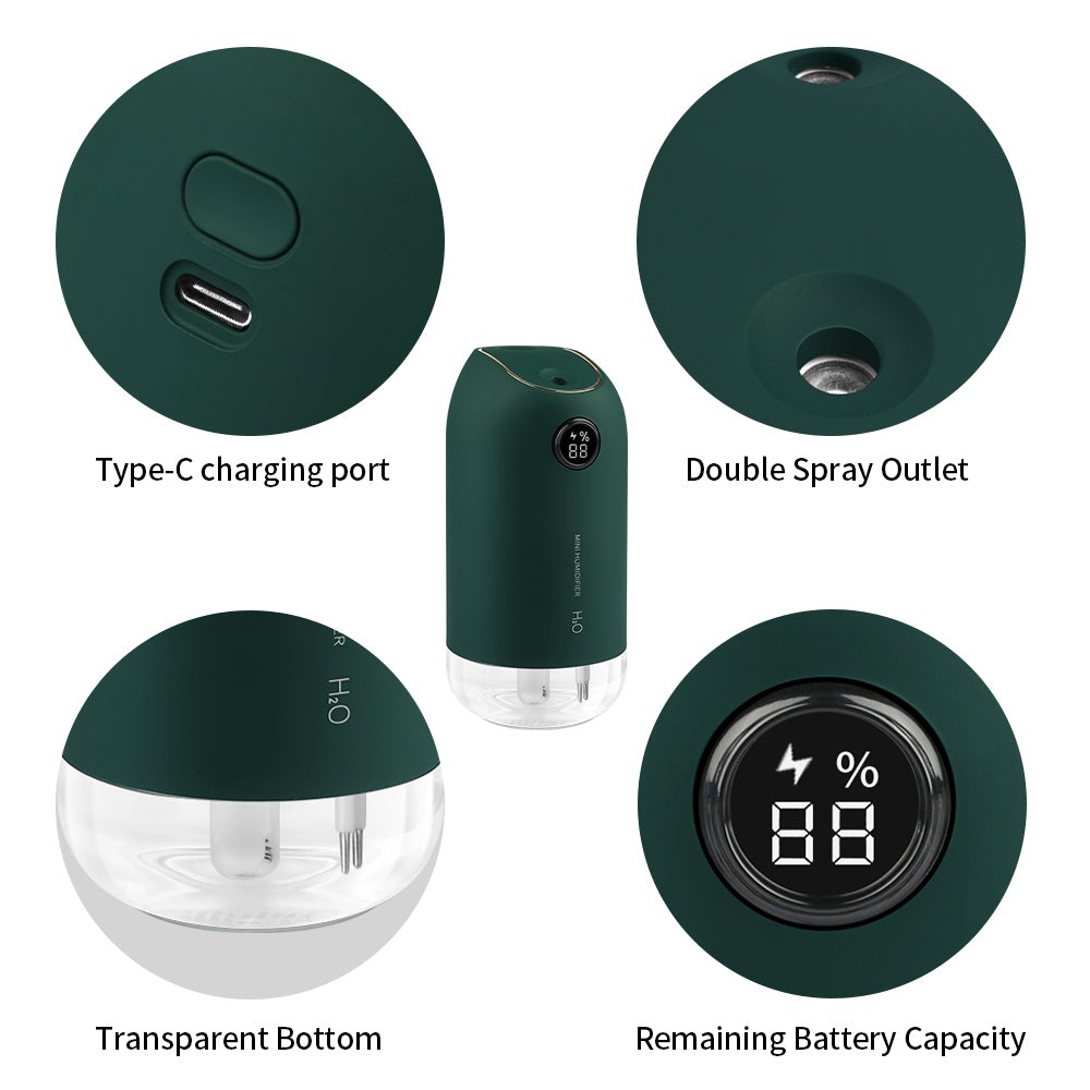500ml Two Spray Ultrasonic Air M30 Humidifier Glow LED