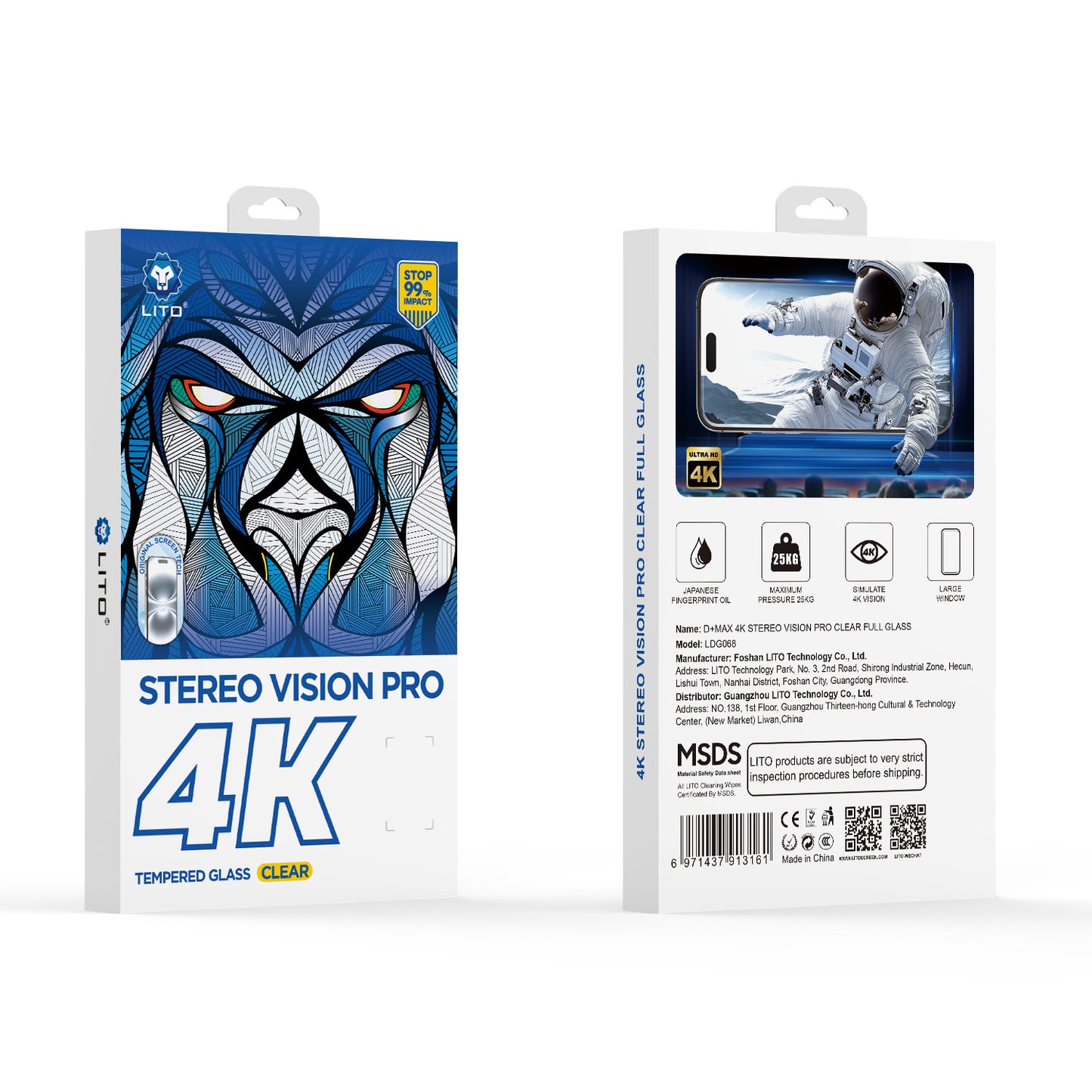LITO D+Max 4K Stereo Vision Pro Clear Tempered Glass