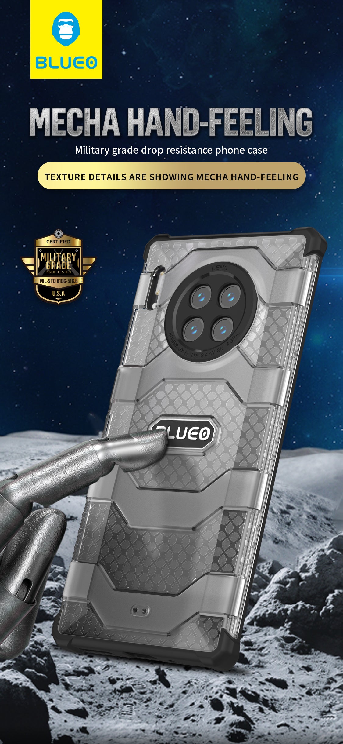 BLUEO Military Grade Drop Resistance Phone Case for Huawei