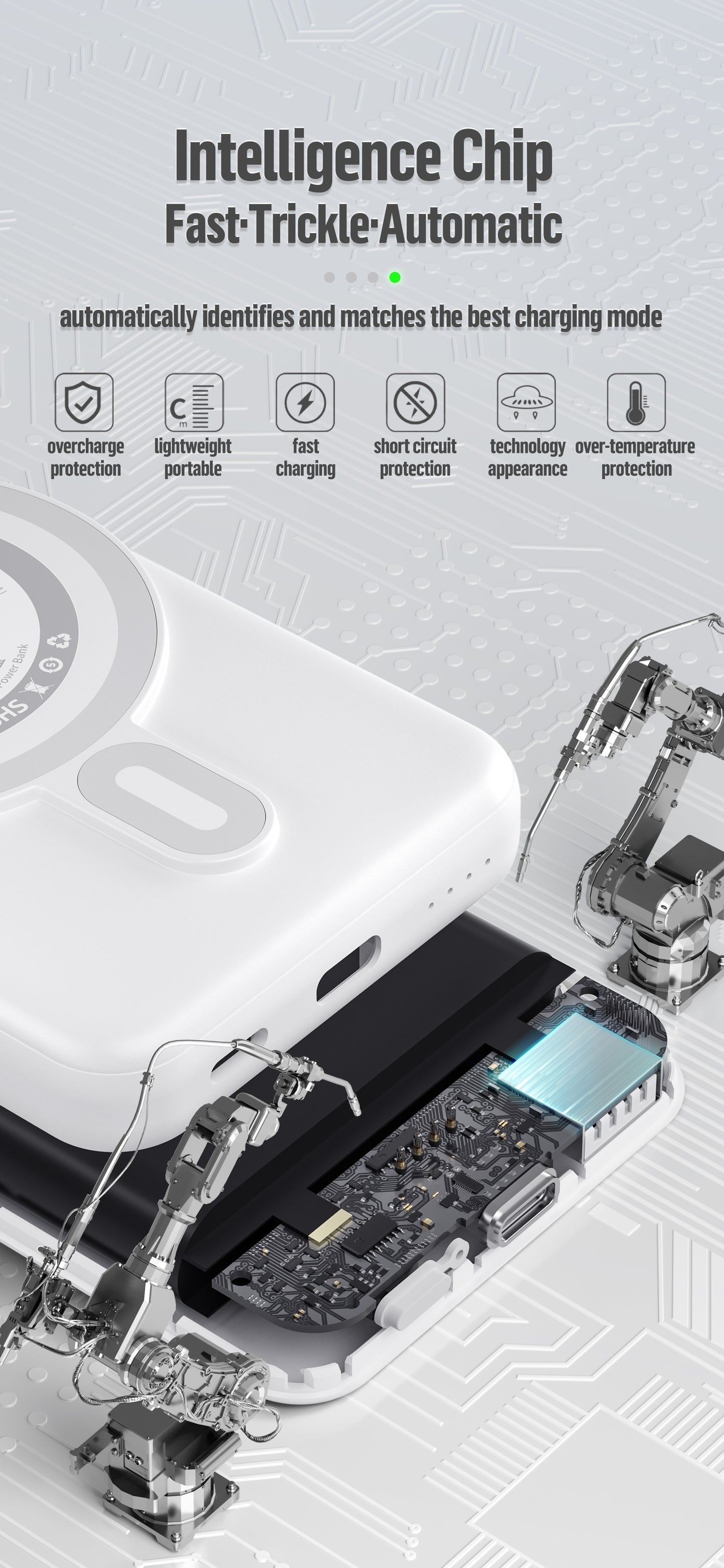 BLUEO  P010 Magnetic Wireless Powerbank 10,000 mAH