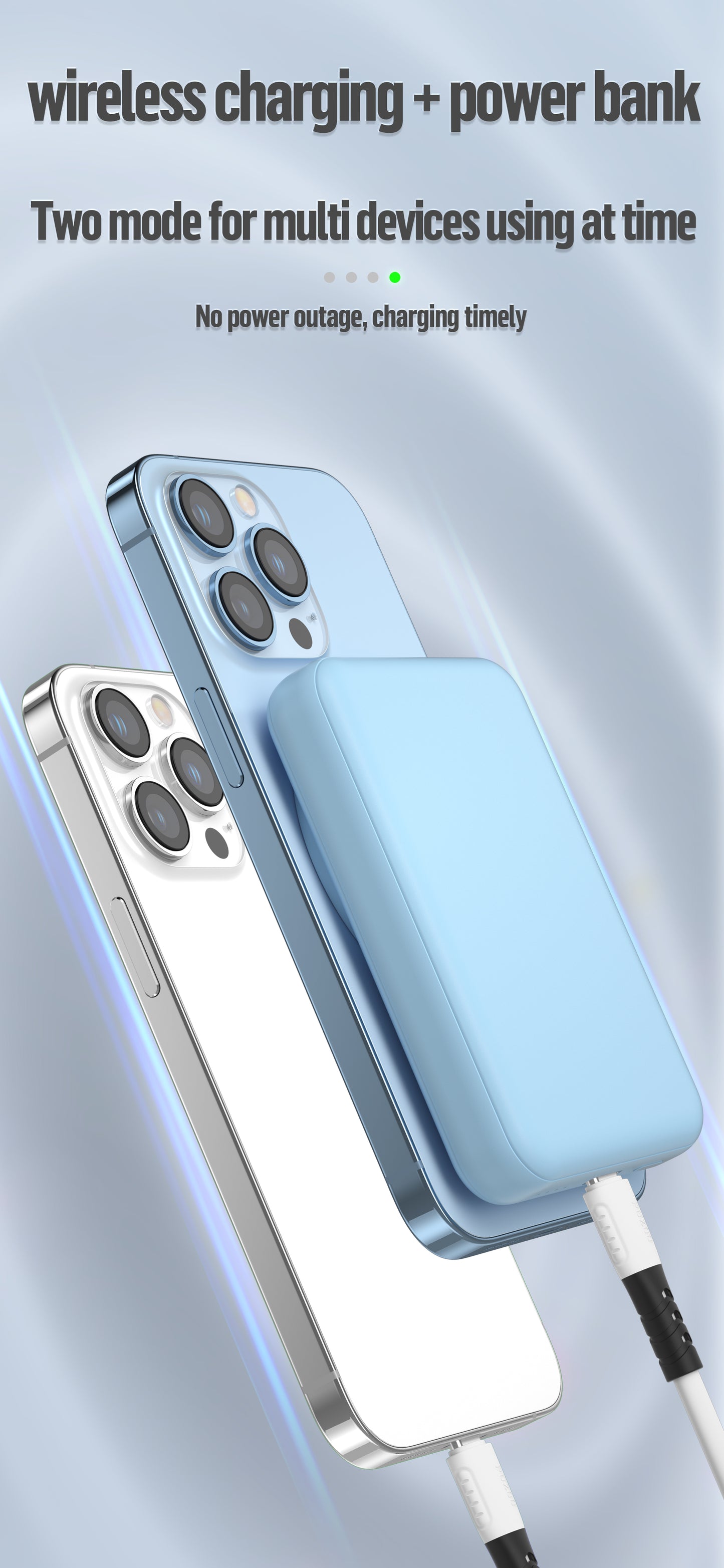 BLUEO  P010 Magnetic Wireless Powerbank 10,000 mAH