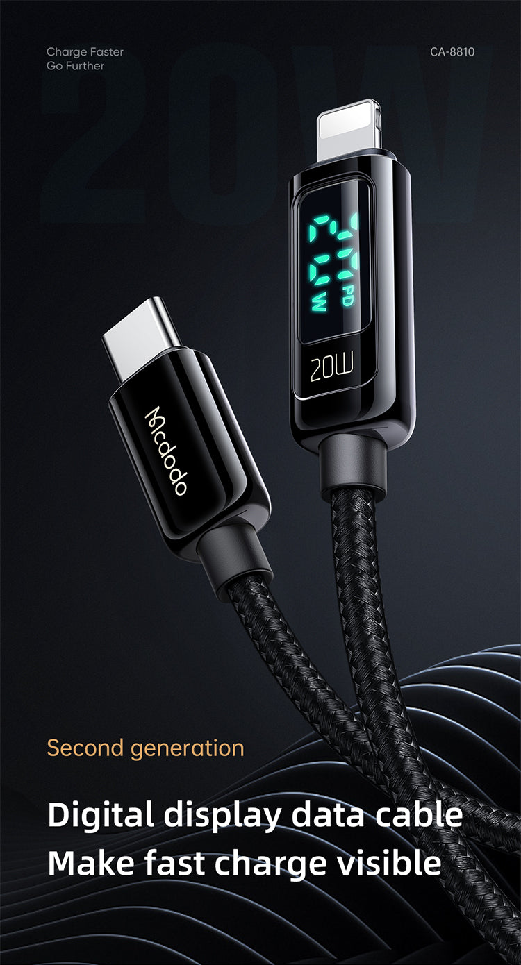 MCDODO CA-881 Digital Pro Type-c to Lightning 20W Data Cable