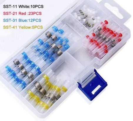 Waterproof solder wire connectors seal heat shrink butt wire connectors Tube Sleeves Insulated Electrical Copper Butt Terminals
