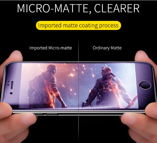 Full Cover Anti-Blue Ray Matte With Black Border Tempered Glass For Xiaomi / Redmi